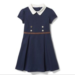 NAVY COLLARED PONTE DRESS